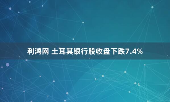 利鸿网 土耳其银行股收盘下跌7.4%